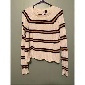 Love By Design Black And Yellow Crew Neck Sweater Size Medium